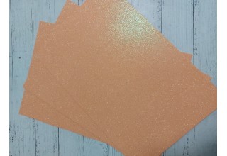 Глиттерный фоамиран 2 мм  20*30 см перламутровый светло-персиковый, цена за лист